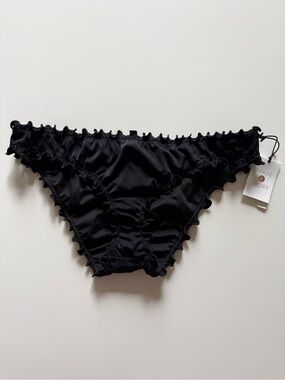 Shade & Shore Black Ruffle Bikini Bottom